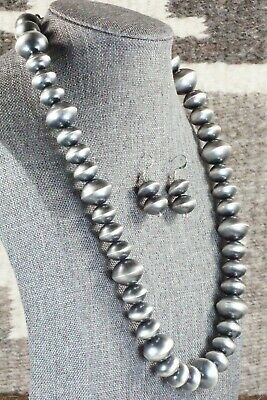 Sterling Silver Navajo Pearl Necklace & Earrings - Preston Haley
