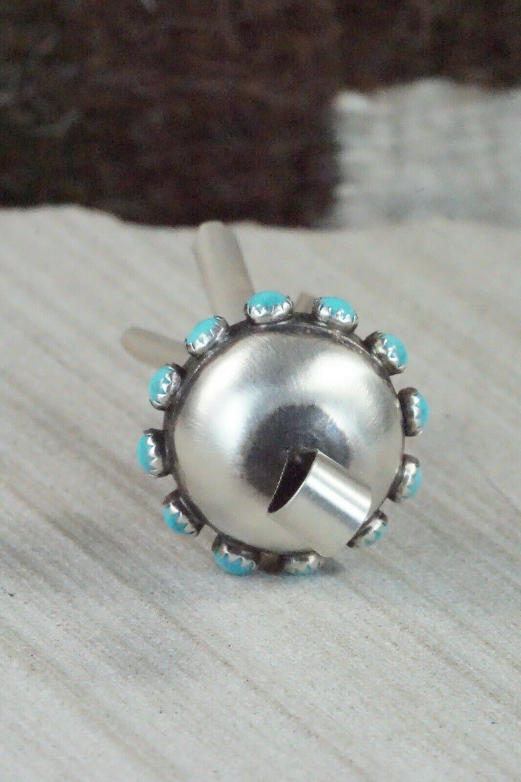 Turquoise & Sterling Silver Blossom Pendant - Monica Smith