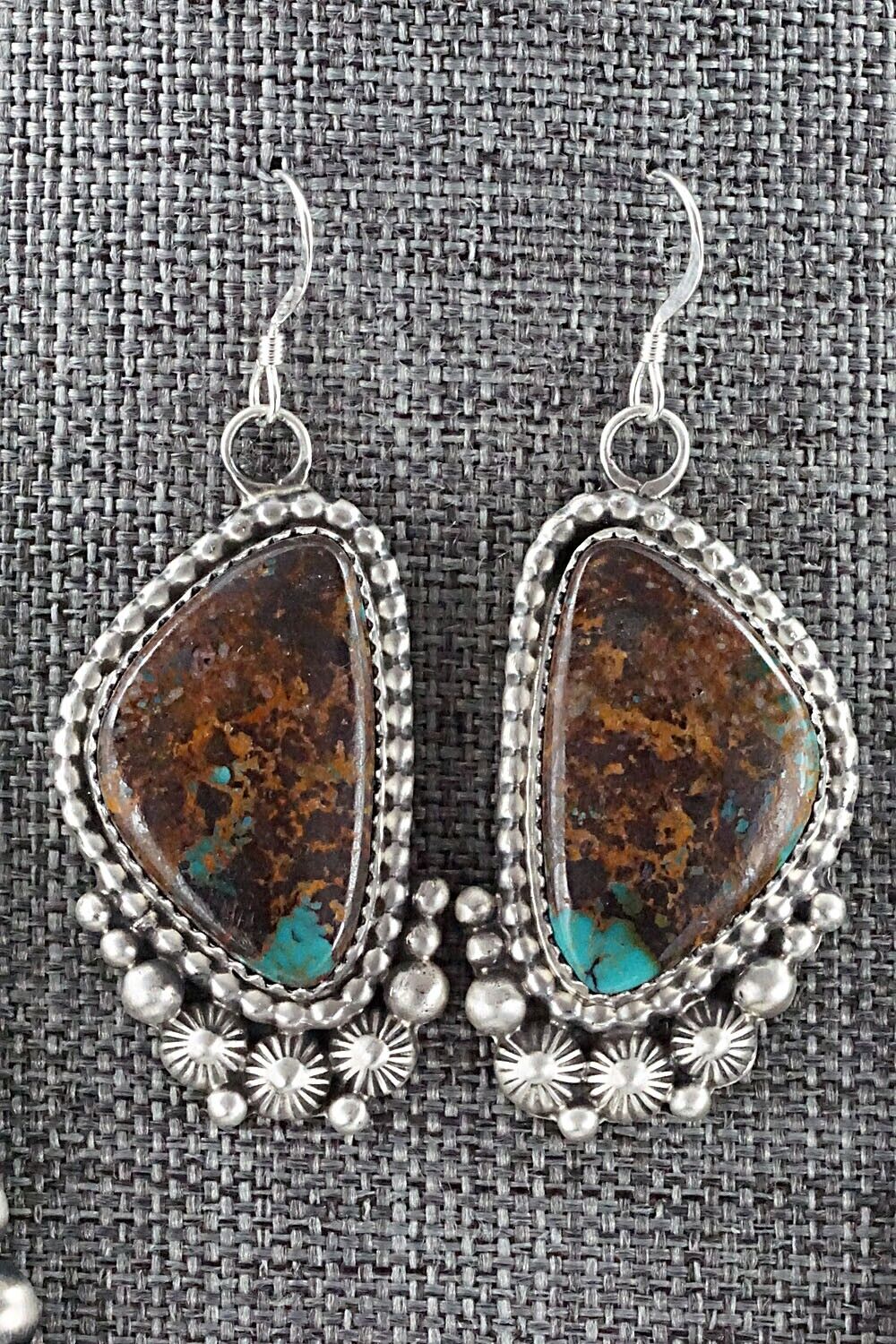 Turquoise & Sterling Silver Squash Blossom Set - Tom Lewis