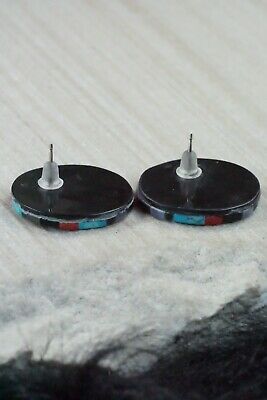 Multi Stone Inlay & Sterling Silver Earrings - Chaslyn Crespin