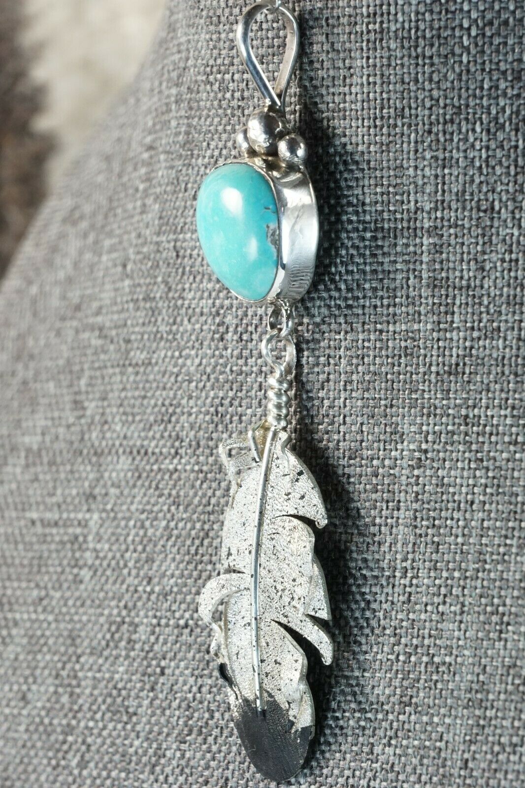 Navajo Turquoise & Sterling Silver Pendant - Ernest Rangel