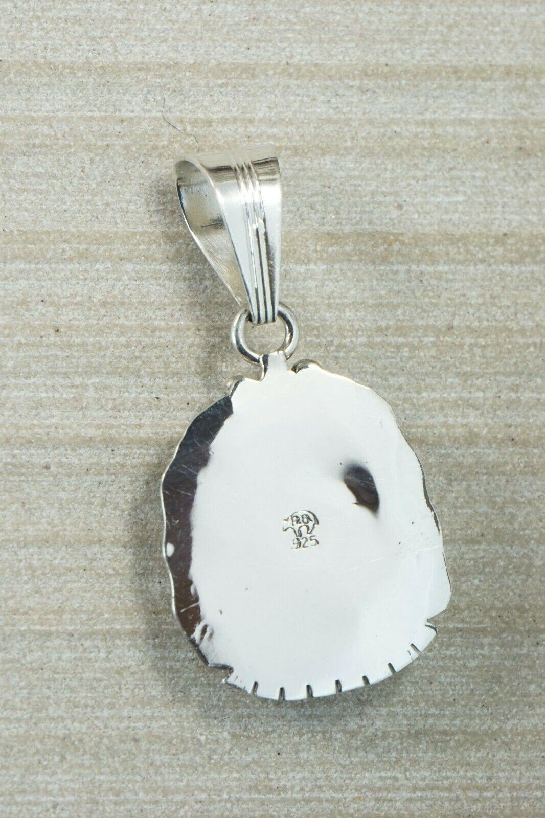 Navajo Turquoise & Sterling Silver Pendant - Samuel Yellowhair - High Lonesome Trading
