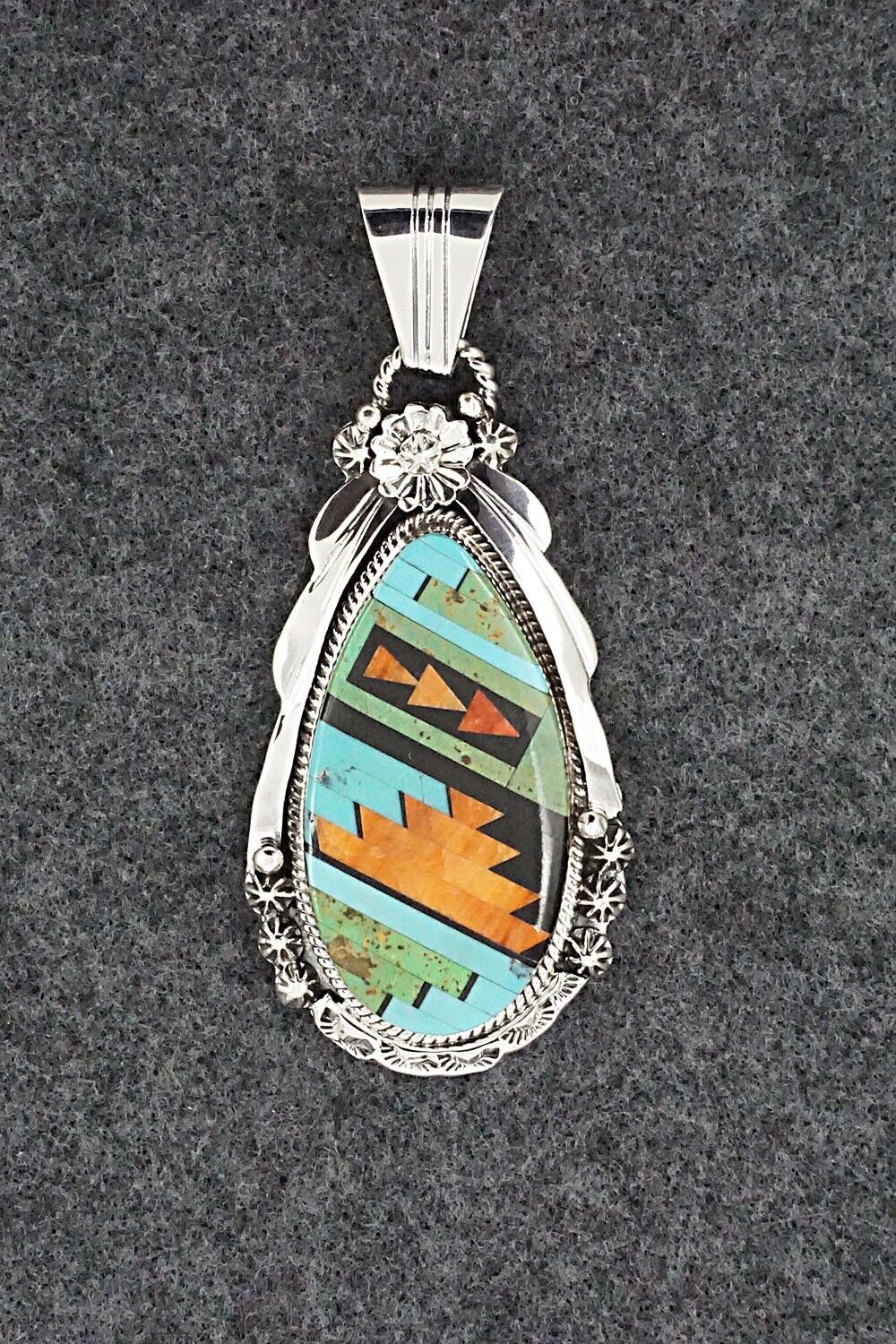 Multi Stone & Sterling Silver Pendant - Clayton Tom