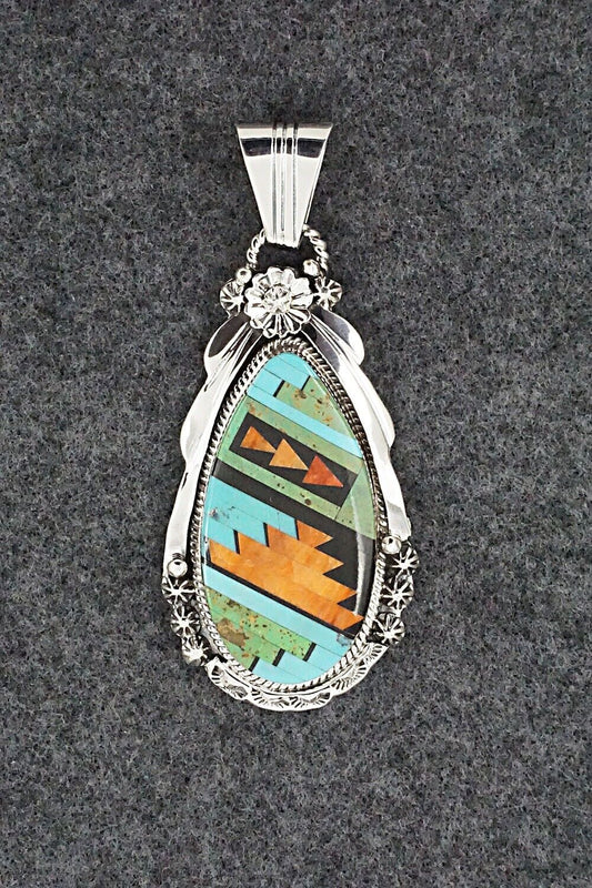 Multi Stone & Sterling Silver Pendant - Clayton Tom