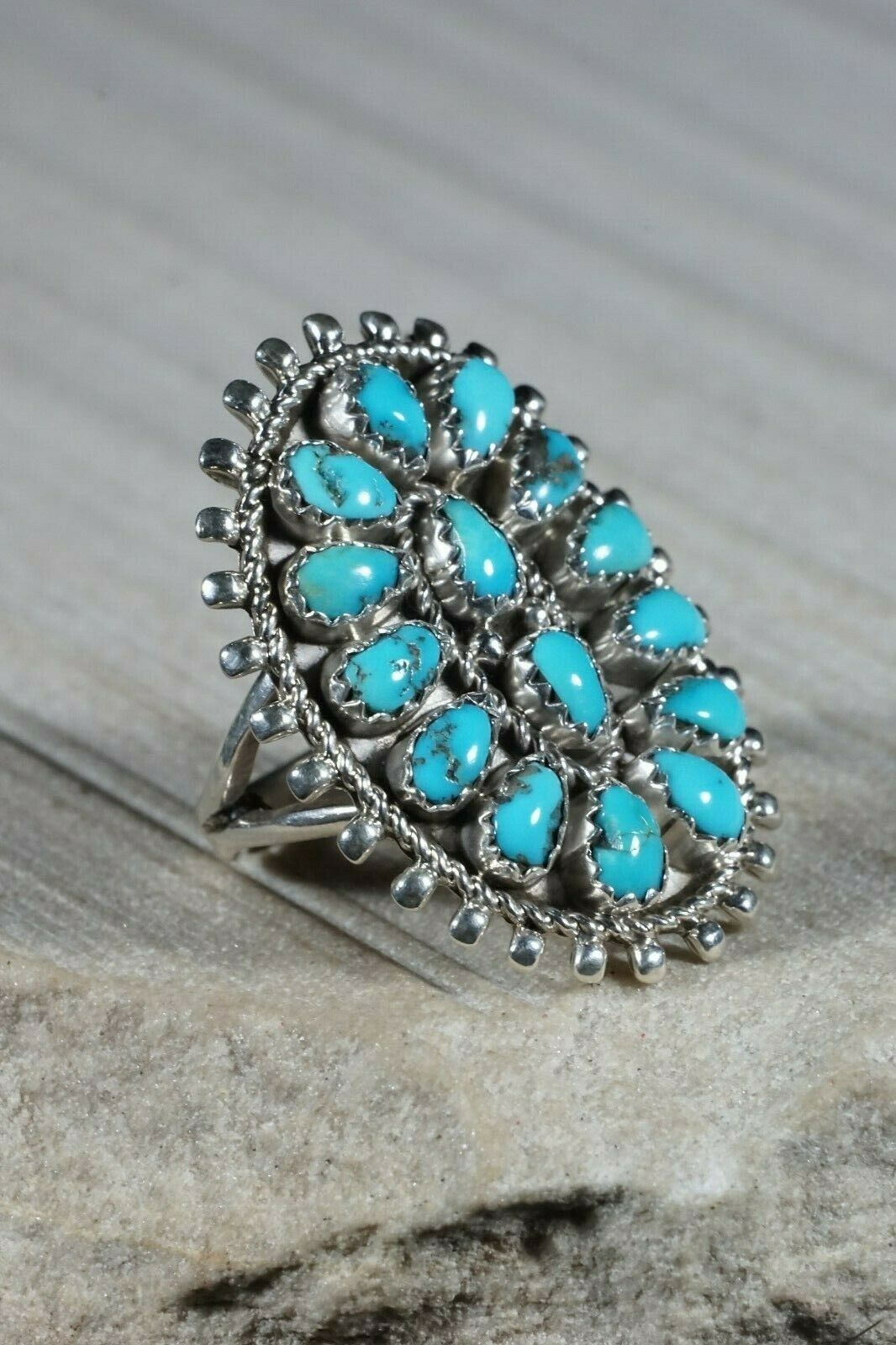 Navajo Sterling Silver & Turquoise Ring - Eric Wilson - Size 7 - High Lonesome Trading