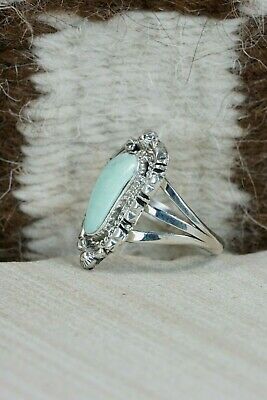 Navajo Turquoise & Sterling Silver Ring - Samuel Yellowhair - Size 9.25