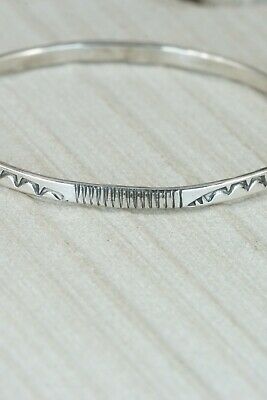 Navajo Sterling Silver Bangle Cuff - Elaine Tahe