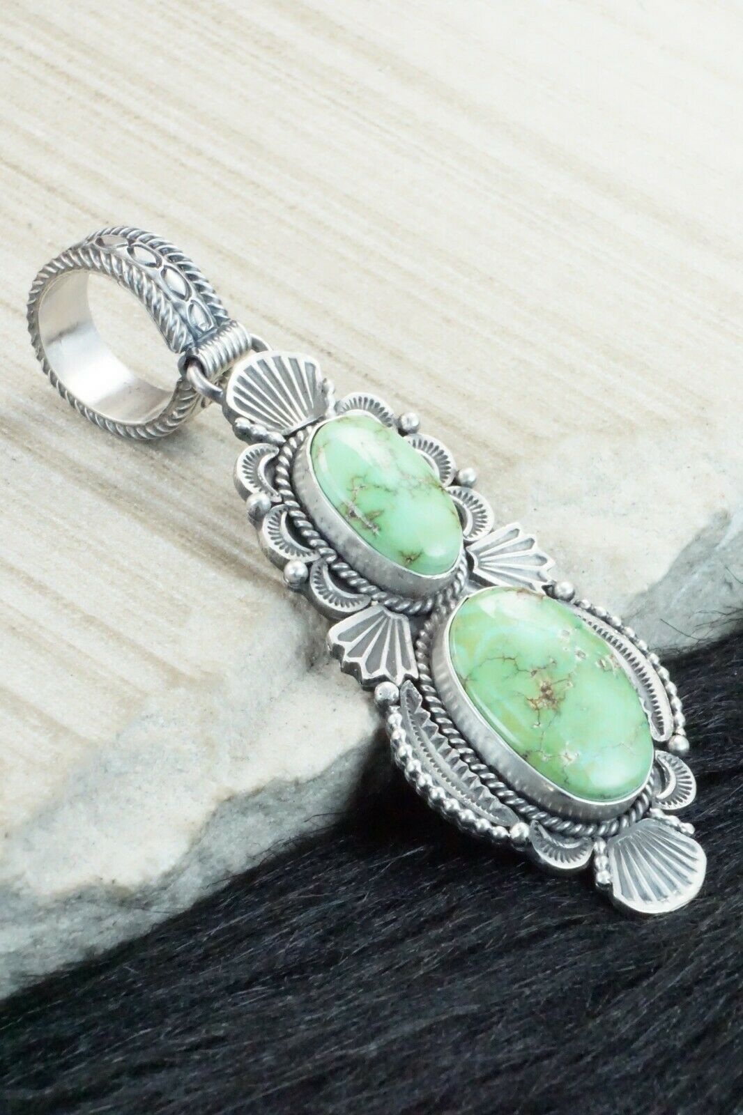Turquoise & Sterling Silver Pendant - Michael Calladitto