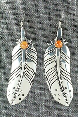 Spiny Oyster & Sterling Silver Earrings - Rosita Singer