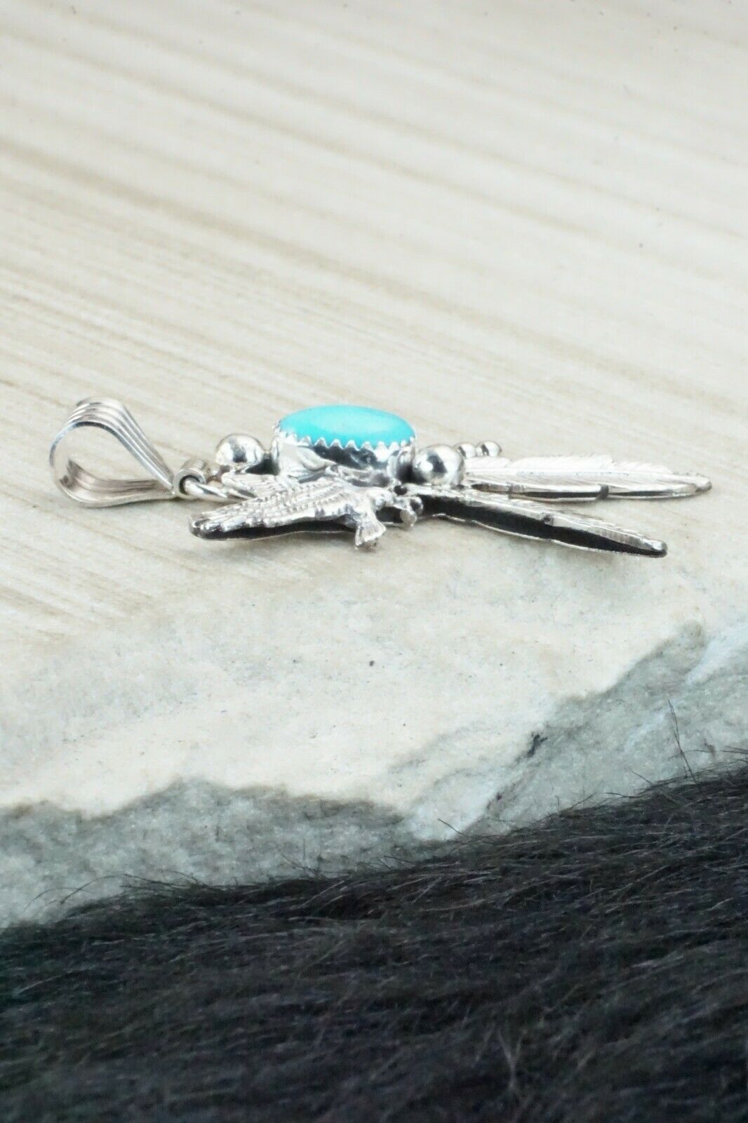Turquoise and Sterling Silver Pendant - Genevieve Francisco