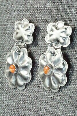 Spiny Oyster & Sterling Silver Earrings - Joan Begay