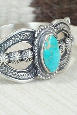 Turquoise and Sterling Silver Bracelet - Leon Martinez