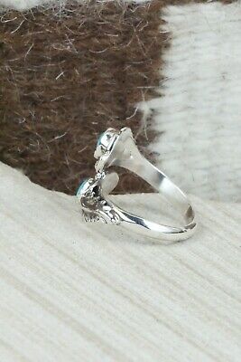 Turquoise & Sterling Silver Ring - Etta Belin - Size 7.75