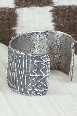 Turquoise, Coral and Sterling Silver Bracelet - Stuart Billie