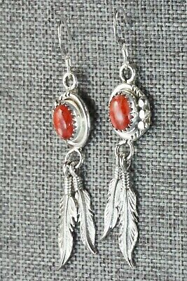 Spiny Oyster & Sterling Silver Earrings - Etta Larry