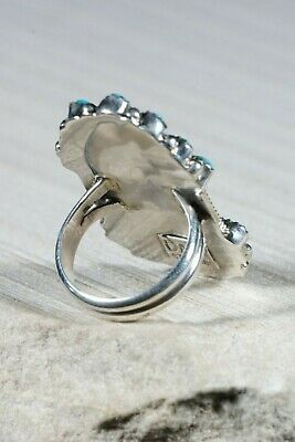 Navajo Turquoise and Sterling Silver Ring - Donovan Wilson - Size 7.5 - High Lonesome Trading