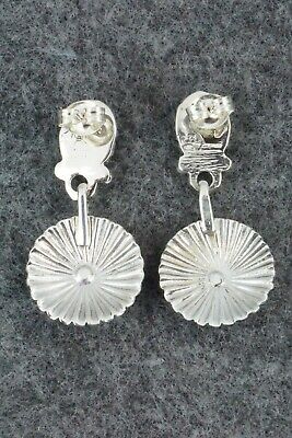 Coral & Sterling Silver Earrings - Adelarae Yazzie