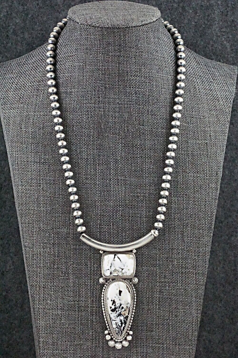 White Buffalo & Sterling Silver Necklace - Tom Lewis