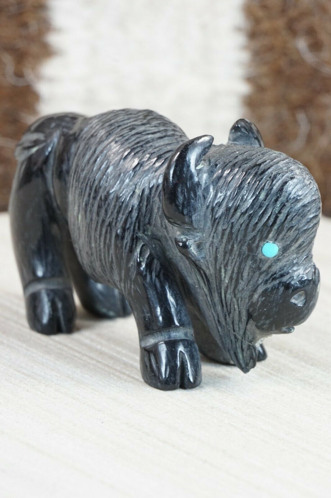 Buffalo Zuni Fetish Carving - Jonas Hastito