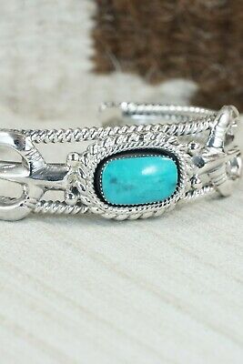 Navajo Turquoise & Sterling Silver Bracelet - Bobby Platero