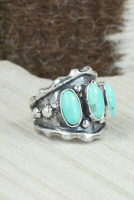 Turquoise & Sterling Silver Ring - Andrew Vandever - Size 6.25