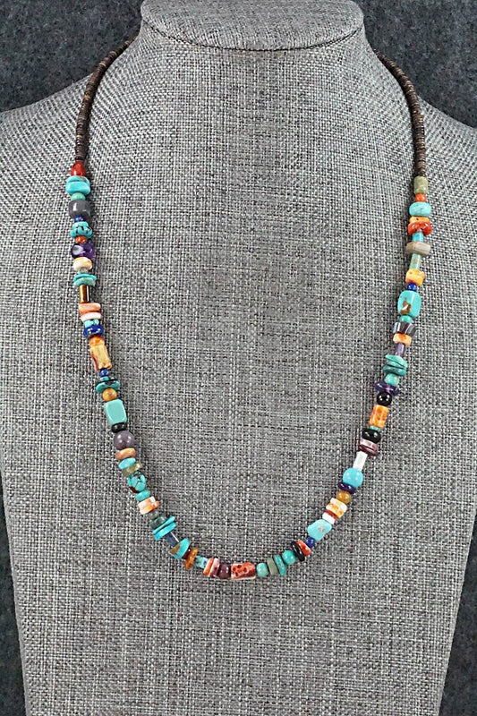 Multi Stone and Sterling Silver Necklace - Helen Tsosie