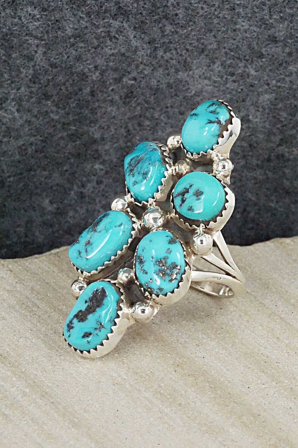 Turquoise Sterling Silver Ring - Roberta Begay - Size 9