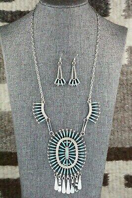 Turquoise & Sterling Silver Necklace and Earrings Set - Gerald Etsate - High Lonesome Trading