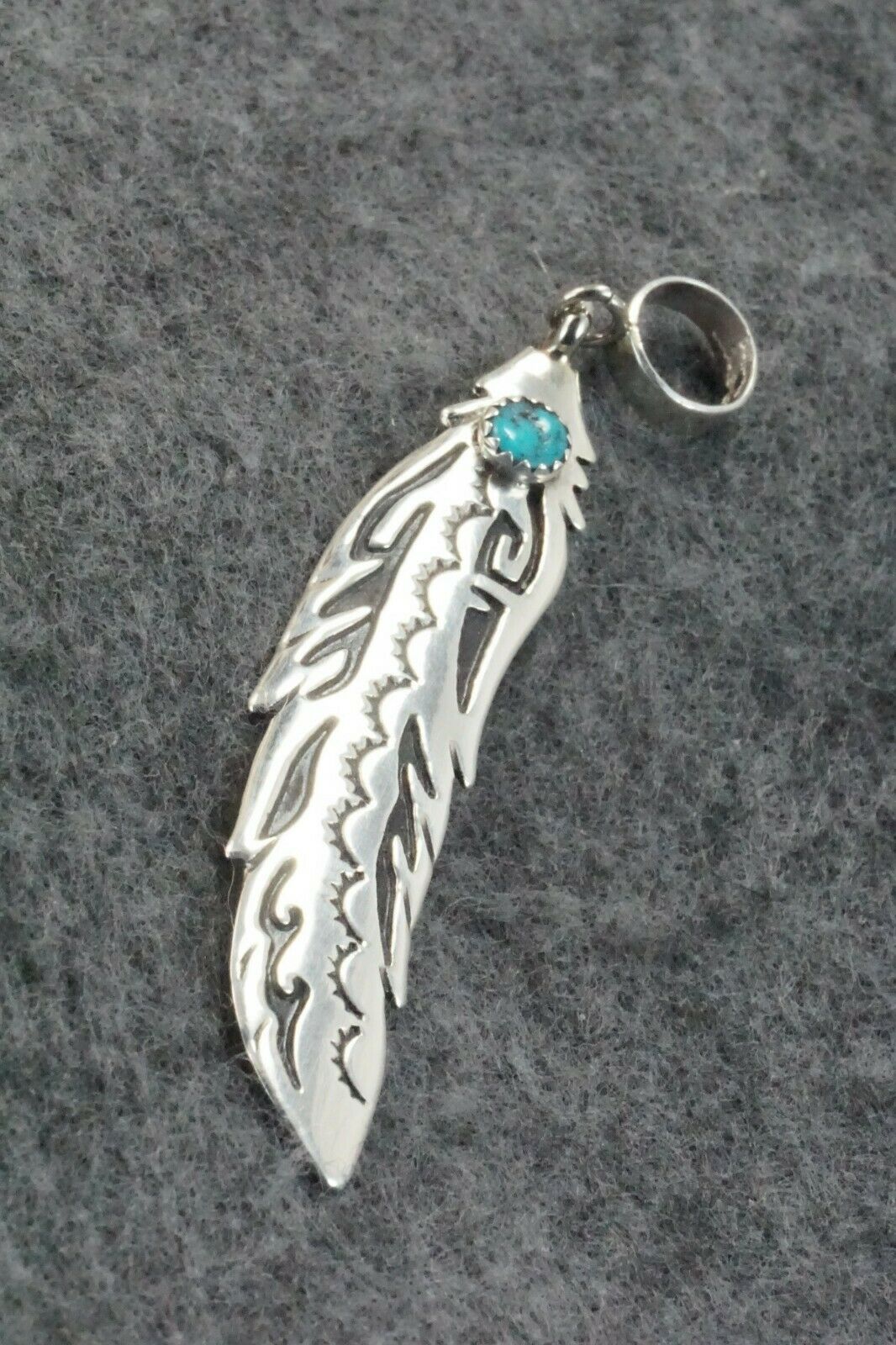 Turquoise & Sterling Silver Pendant - Rosita Singer
