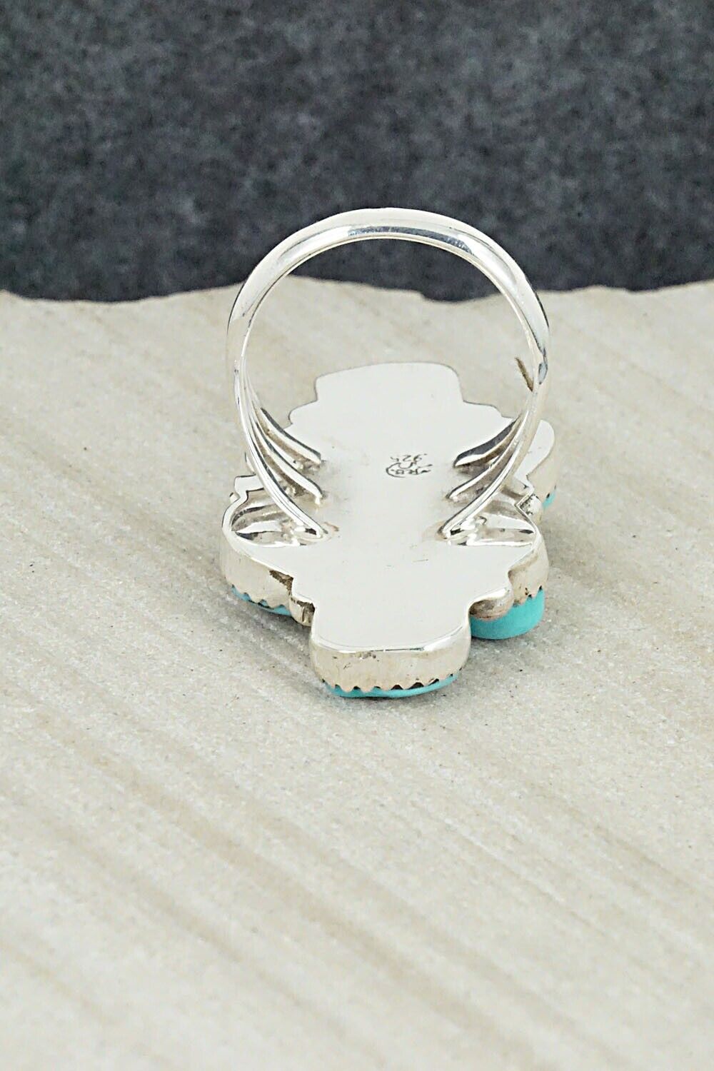 Turquoise Sterling Silver Ring - Roberta Begay - Size 8.5