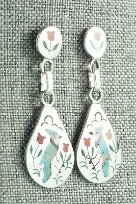 Multi Stone Inlay and Sterling Silver Earrings - Sammy Guardian