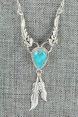 Turquoise & Sterling Silver Necklace - Lee Shorty