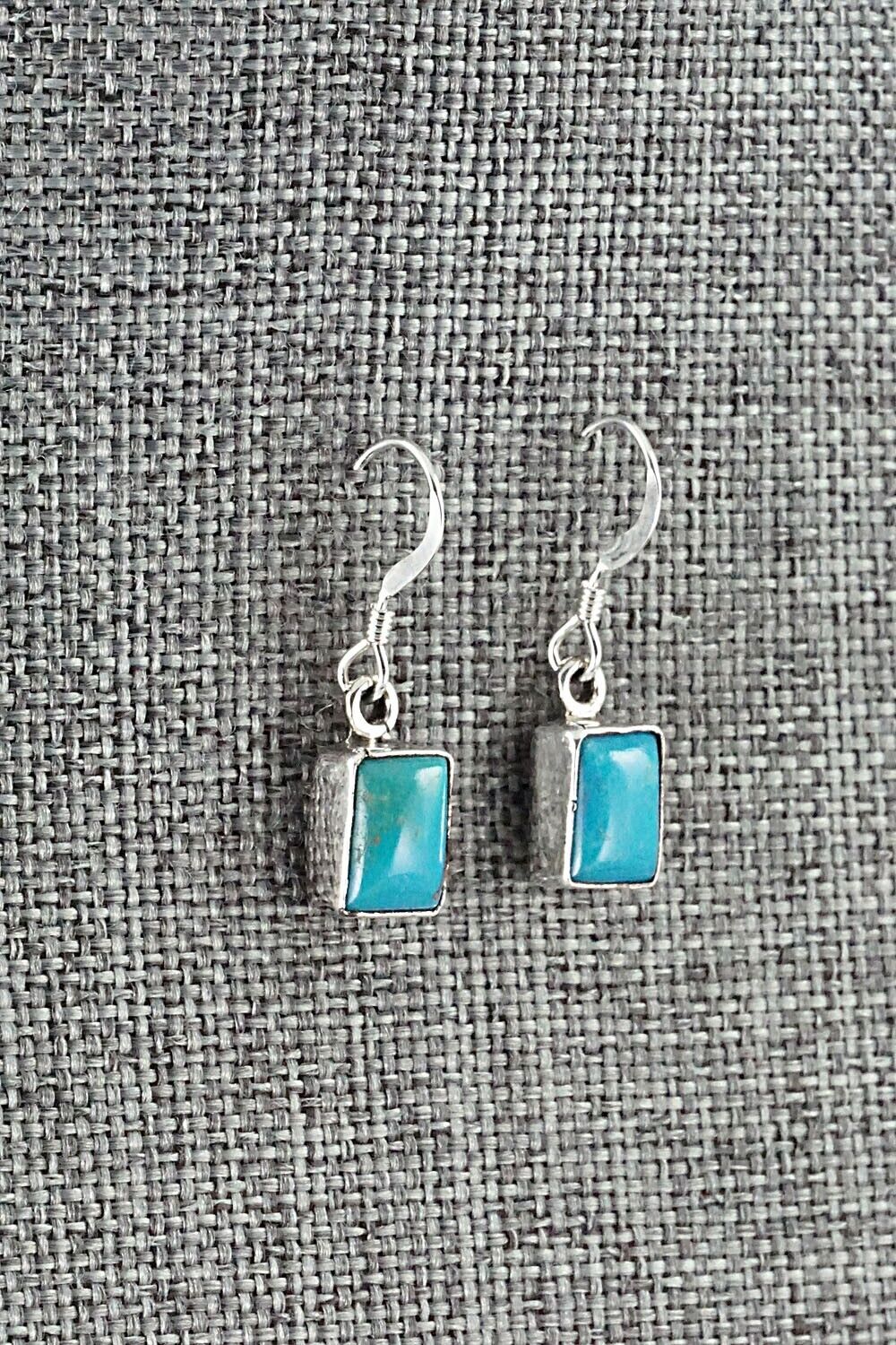 Turquoise & Sterling Silver Earrings - Lee Shorty