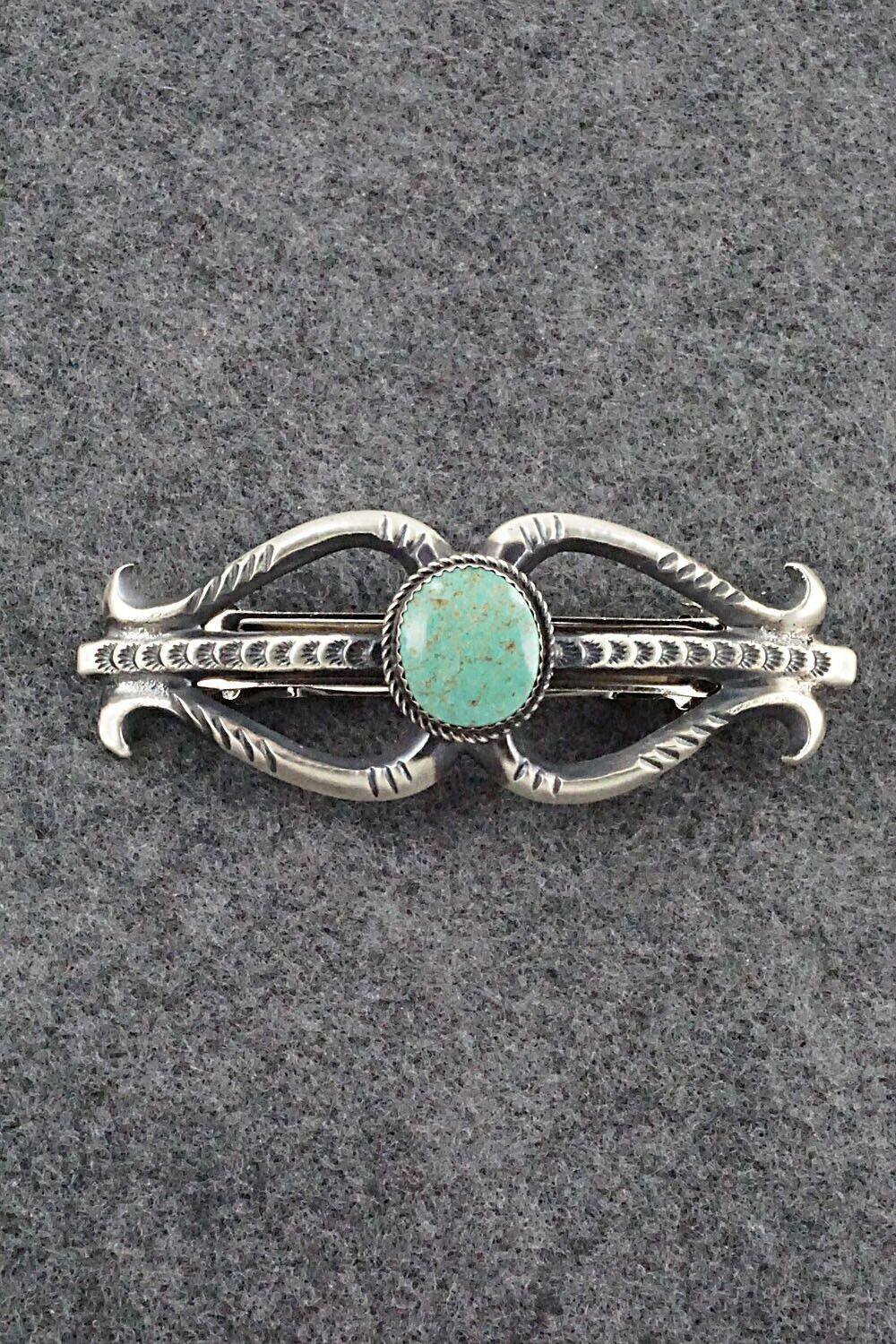 Turquoise & Sterling Silver Hair Barrette - Martha Cayatineto