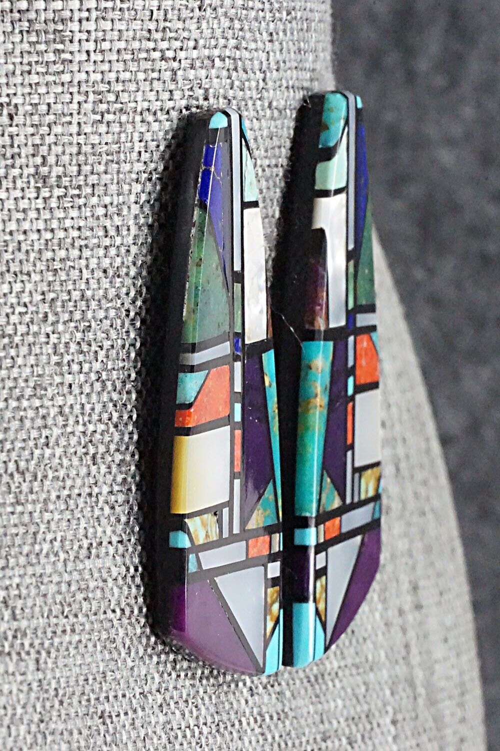 Multi Stone Inlay Earrings - Chris T. Nieto