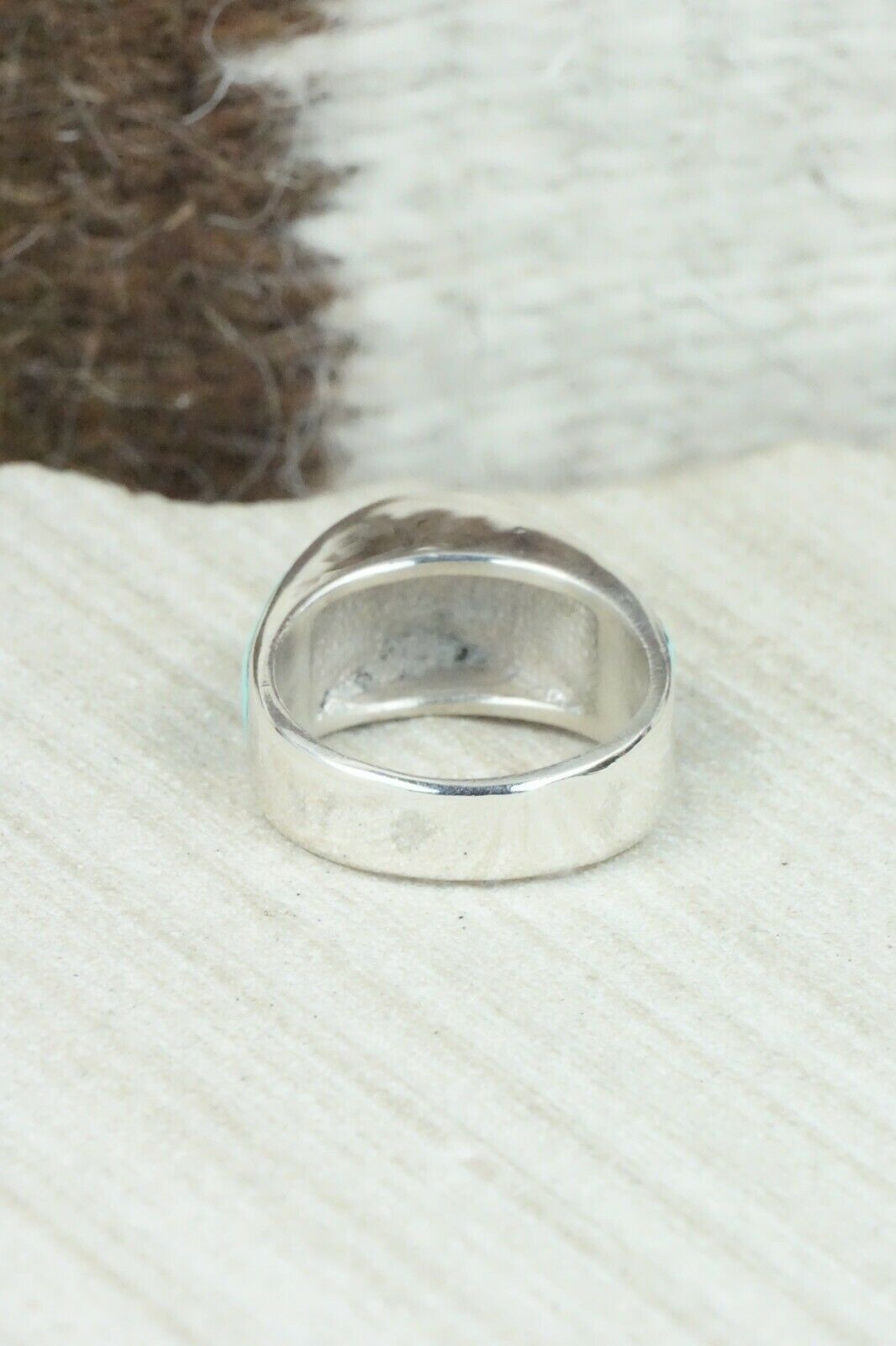 Turquoise & Sterling Silver Ring - Orena Leekya - Size 5.75