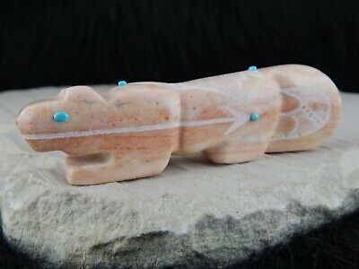 Mountain Lion Zuni Fetish - Louis Chavez - Zuni Mountain Lion Carving - High Lonesome Trading