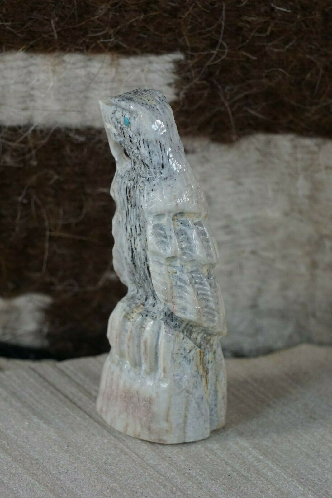 Eagle Zuni Fetish Carving - Jerrold Lahaleon - High Lonesome Trading