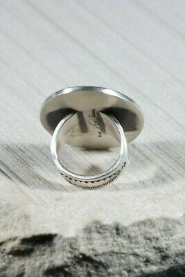 Navajo Turquoise and Sterling Silver Ring - Calvin Martinez - Size 8 - High Lonesome Trading