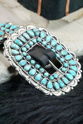 Turquoise & Sterling Silver Squash Blossom Set - Victor Begay