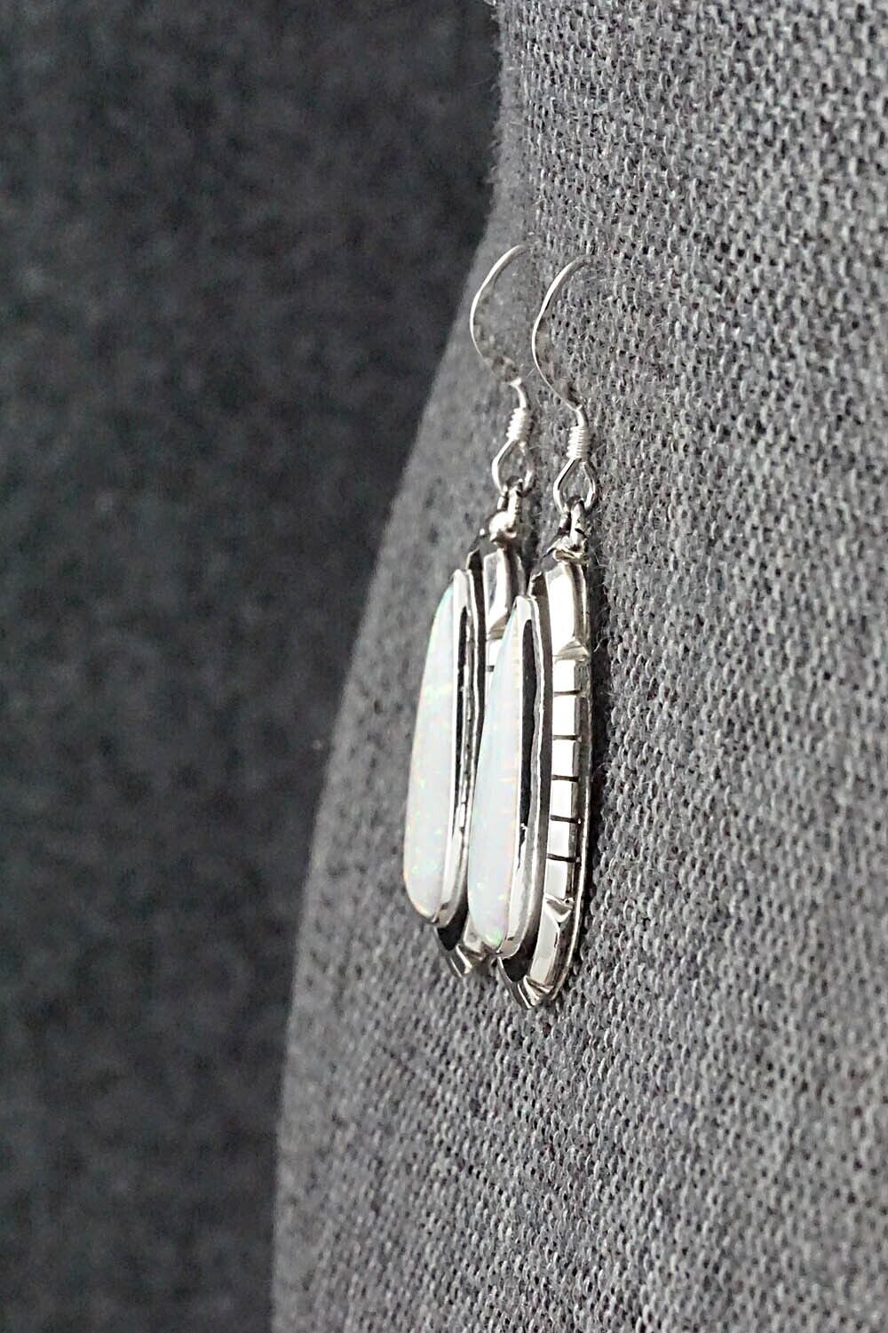 Opalite & Sterling Silver Earrings - Amos Begay