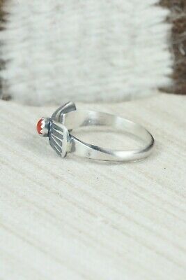Coral & Sterling Silver Ring - Lee Shorty - Size 5.75