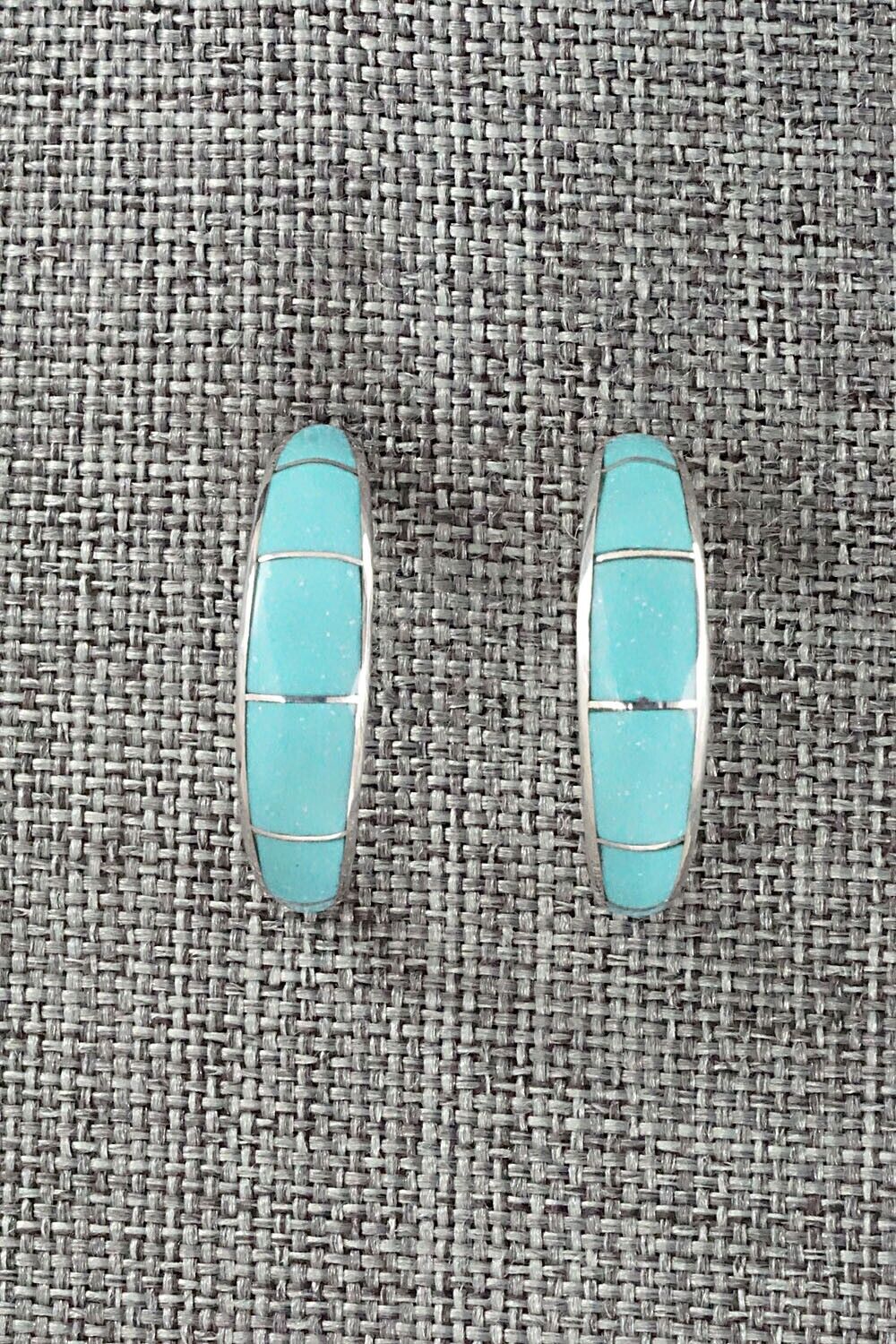 Turquoise & Sterling Silver Earrings - Philbert Chavez