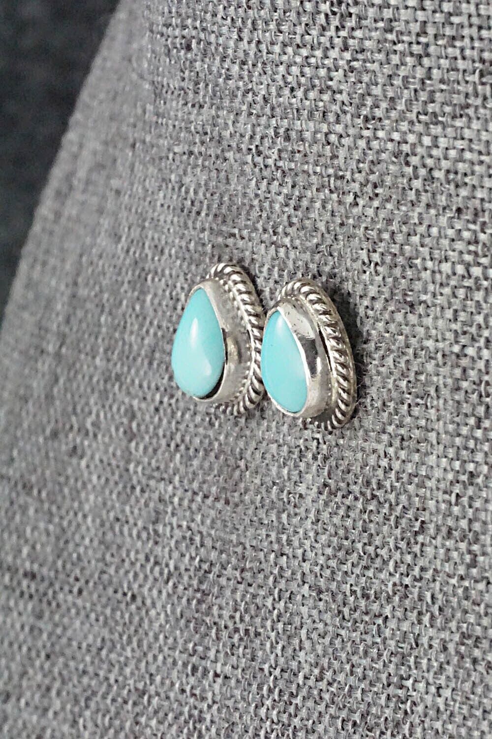 Turquoise & Sterling Silver Earrings - Rosemary Saunders