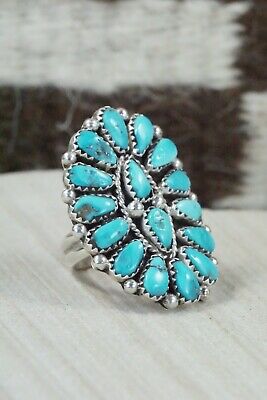 Turquoise & Sterling Silver Ring - Justina Wilson - Size 7.25