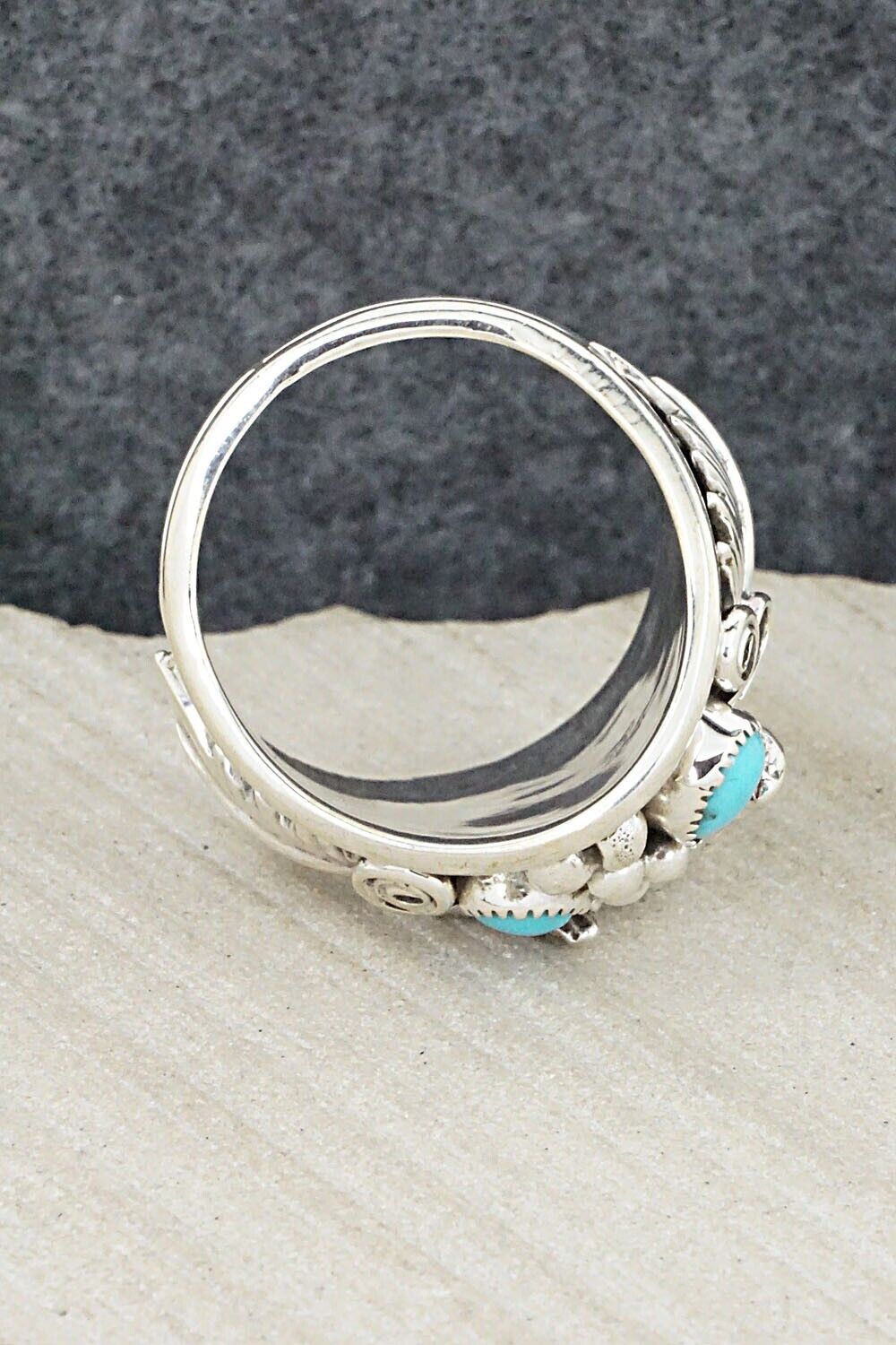 Turquoise & Sterling Silver Ring - Jeannette Saunders - Size 12