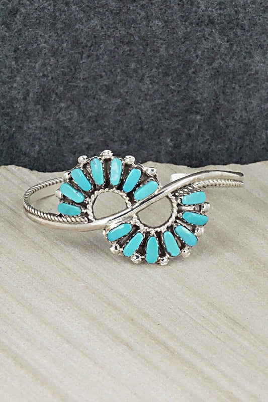 Turquoise & Sterling Silver Bracelet - Cherryl Beans