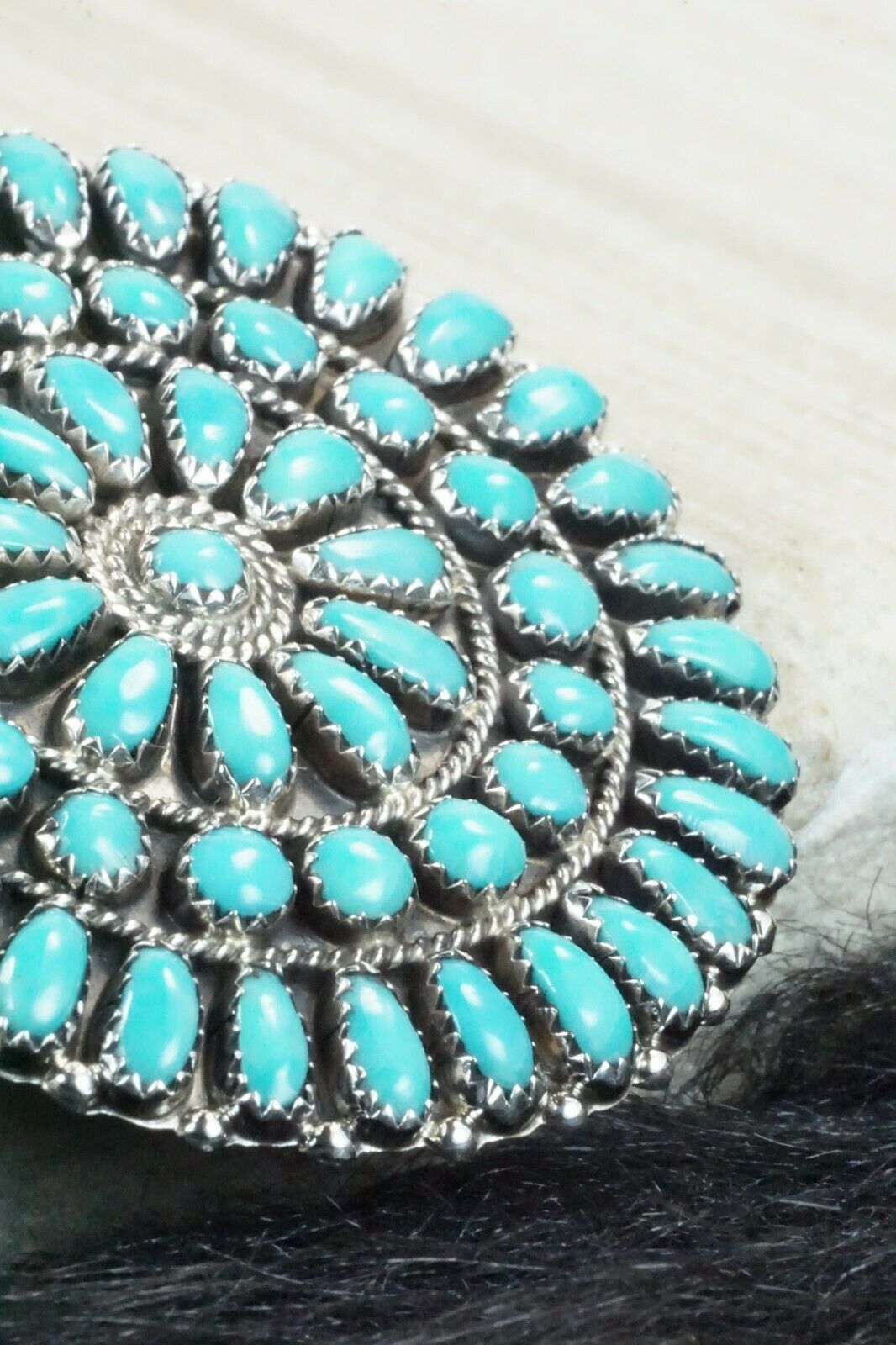 Turquoise & Sterling Silver Pendant/ Pin - Larry Begay
