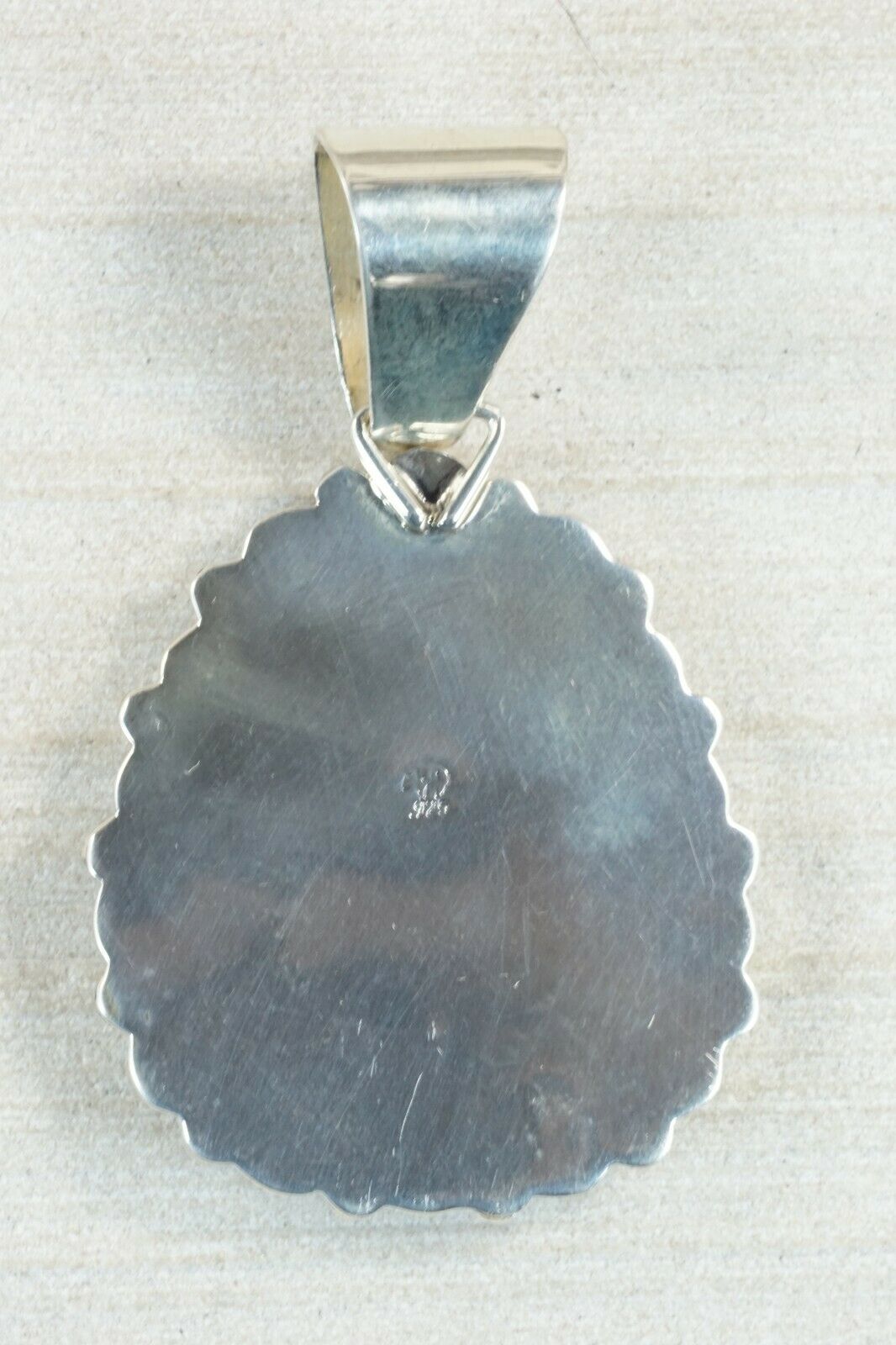 Navajo Lapis and Sterling Silver Pendant - Raymond Delgarito
