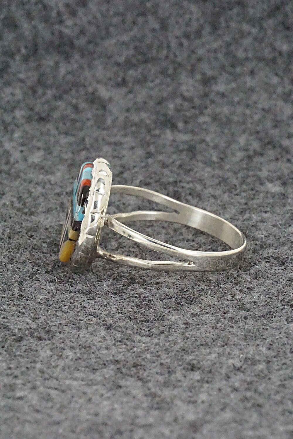 Multi Stone & Sterling Silver Ring - Ruddell Lonjose - Size 7.25